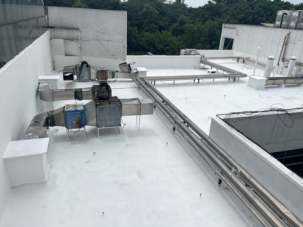 四川啟明星鋁業食堂屋頂防水隔熱一體化施工